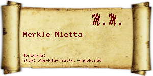 Merkle Mietta névjegykártya